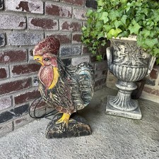 Vtg Wood Carved Rooster Figurine Statue 20