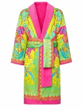 Men's Kevin Hart Multocolor Baroque Terry & Satin Robe Long Coat picture