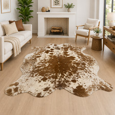 Genuine Cowhide Rug, Natural Hair-on-Hide Leather Area Rug, Authentic Cow Skin picture