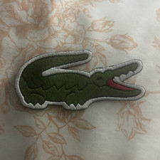 Iron Embroidered Crocodile/Alligator Patch - Green & White Approx. 4 in Single picture