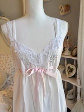 Vtg Barbizon Robe & Lingerie Pink Floral coquette Set M picture