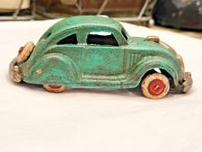 1930’s Hubley Cast Iron Chrysler Airflow 4 1/2 Inches Green BEAUTIFUL picture