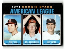 1971 TOPPS A.L. ROOKIE STARS #559  COX/JONES/GOGOLEWSKI VG VGEX WRINKLE FRONT picture