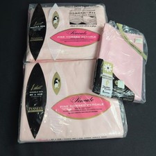 VTG JC Penney Pink Cotton Percale Double Bed Sheet Set & 1 Pillow Case Deadstock picture