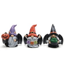 Hodao 3pcs Halloween Gnomes Decoration, Gnome Figurines Decor Black-wing picture
