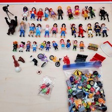 Large Lot of Playmobil Figures People  ( 30+) Accessories + Case + Set Pieces picture