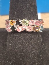 JTV Multi-Tourmaline Rhodium Over Sterling Silver Ring 2.00ctw picture