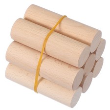 8Pcs 1-1/8 x 4 Inch Wooden Dowel Rod Wood Dowels for Crafts Natural Color picture