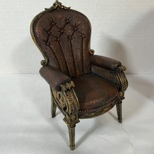 Herco Gift Professional Miniature Ornate Armchair 6 Inch Doll Chair w Box Discon picture