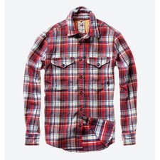 Relwen Brushed Flannel Blanket Shirt Mens 2XL Red Plaid Heavyweight Cotton picture