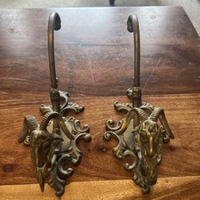 Antique goat coat hooks possibly curtain poll brackets  picture