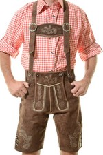 NEW Bavarian Oktoberfest Lederhosen Shorts Antique Brown Tracht #MUNICH picture