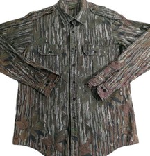 Vtg Spartan Realtree Tree Bark Camo Long Sleeve Men's Sz Lg Made In USA 90's picture