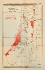 1937 Palestine Israel Partition Plan Map Jewish Arab State German Germany picture