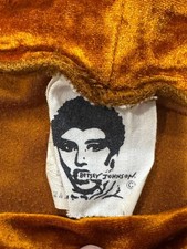 Vintage 80s Betsey Johnson Punk Label Burnt Orange Velvet Mini Skirt picture