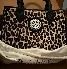 Brighton Vivienne Leopard Animal Print Satchel Top Handle Zip Lined w/ Dust Bag picture