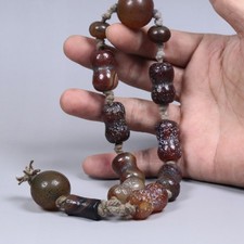 Ancient Agate Mala Prayer Beads from Himalayan Tibet & Nepal picture