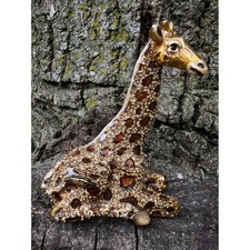 VTG Jay Strongwater Enameled Swarovski Crystal Giraffe Trinket Box Figurine picture