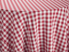 10 ClothRed & White Spun Poly Royal Crest Linen Tablecloth Square Size 42