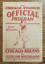 rare 1929 ABL BASKETBALL GAME PROGRAM - CLEVELAND ROSENBLOOMS @ CHICAGO BRUINS picture