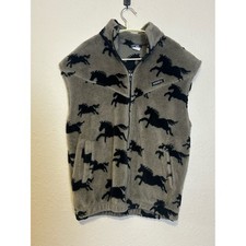 Kerrits vintage horse print fleece vest Size Medium picture