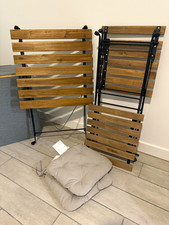 IKEA TÄRNÖ Folding 3-Piece Bistro Set Table + 2 Chairs w/ Cushions picture