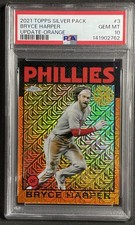 Bryce Harper 2021 Topps Silver Pack 1986 Orange Refractor #/25  #86BC-20 PSA 10 picture