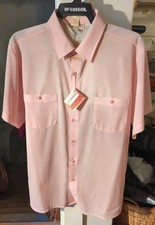 New McGregor Pink Shirt Button Up Short Sleeve Men's Size XL Vintage 60s picture