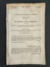 1850 antique CALIFORNIA statehood GOLD RUSH MINING AGRICULTURE Pres Z.TAYLOR msg picture