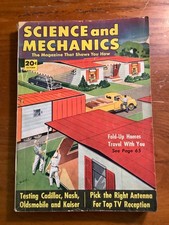 Science and Mechanics October 1952 Vintage Magazine Fold-Up Homes Car Tests picture