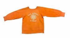 Vintage 50s Youth Sweatshirt Orange Faded Cotton San Antonio College Distressed picture
