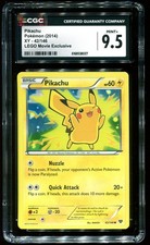 CGC 9.5 Pikachu Lego Movie Exclusive Cosmos Holo XY 2014 Pokemon Card #42 picture