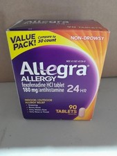 Allegra Allergy 24HR Relief Fexofenadine 180mg 90 Tablets Exp 03/2028 picture