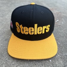 Pittsburgh Steelers Reebok SnapBack Hat Cap Deadstock Y2K NFL Blockhead New Vtg picture