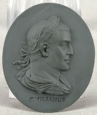 Wedgwood Marcus Aemilianus Black Basalt Portrait Medallion Plaque C.1780-1795 picture
