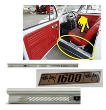 PAIR Door Covers Scuff Step Sill Plates Stainless Steel VW T1 Bug Beetle 1600 picture