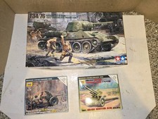 3 Vintage 90s Mint T34/76 Russian Tank ChTZ-Sealed Bags,Sealed Zvezda Model Kits picture