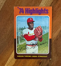 Topps 1975 Baseball Extra Bob Gibson Base Set #3 St. Louis Cardinals picture
