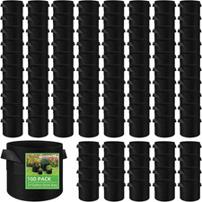 100-Pack 10 Gallon Grow Bags, Heavy Duty Thickened Nonwoven Aeration Fabric Pots picture