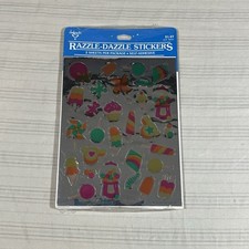 Vintage 1984 Razzle Dazzle Stickers Treats Ice Cream Toys Hallmark 2 Sheets NEW picture