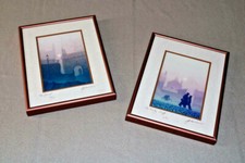 Lovely PAIR Art Photo FOG City Scape Signed Framed Unusual Sun Cloudy Muted ZO picture