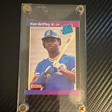 Donruss 1989 Rated Rookie RC Ken Griffey Jr #33 ERROR BIRTH PLACE picture