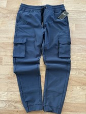 Aéropostale Men’s Navy Classic Tech Cargo Jogger Pants L Ripstop Elastic Waist picture