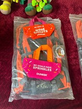 NEW RARE Dunkin' Orange & Black Backpack + 2 Mini bag set + FREE GIFT picture