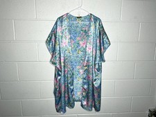 Vintage Sleep Solutions Blue Floral Kimono picture