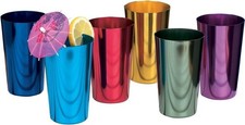 Chic Retro Aluminum Tumblers - Set of 6 Assorted Colors for Stylish Entertaining picture