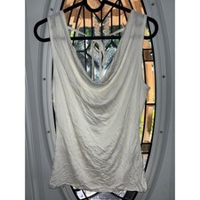 Cotton On Lexa Tie Back Cowl Neck Top Natural White Sleeveless Tank Medium picture