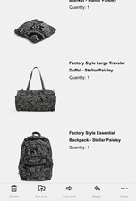 Vera Bradley Large Paisley Duffle Bag, backpack and blanket.  Sold as a set. picture