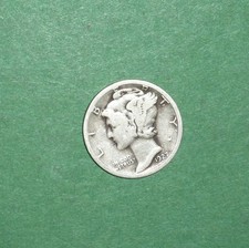 1927-s   MERCURY DIME    *tuff date*    #143D picture