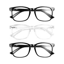 3PCS Blue Light Blocking Glasses Square with Anti Computer Glare for Gaming picture